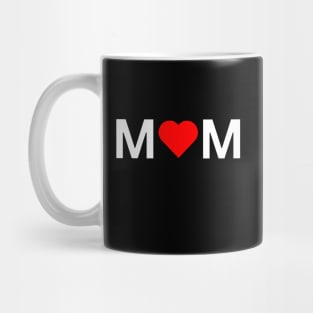 MoM  Minimalist Mother's Day Gift with Red Heart Mug